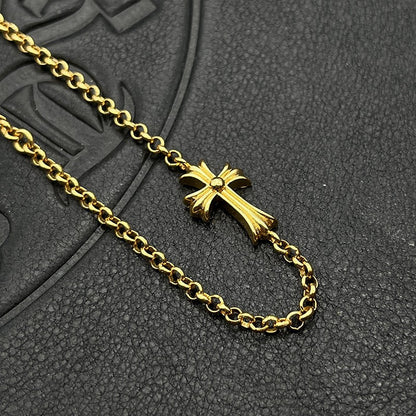 Chrome Design 22K Gold Cross Bracelet