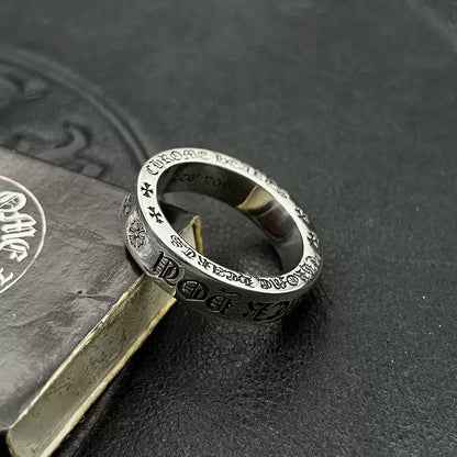 Chrome Classic Silver Rings, FU*K YOU Engraved Rings