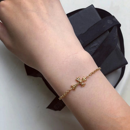 Chrome Design 22K Gold Cross Bracelet