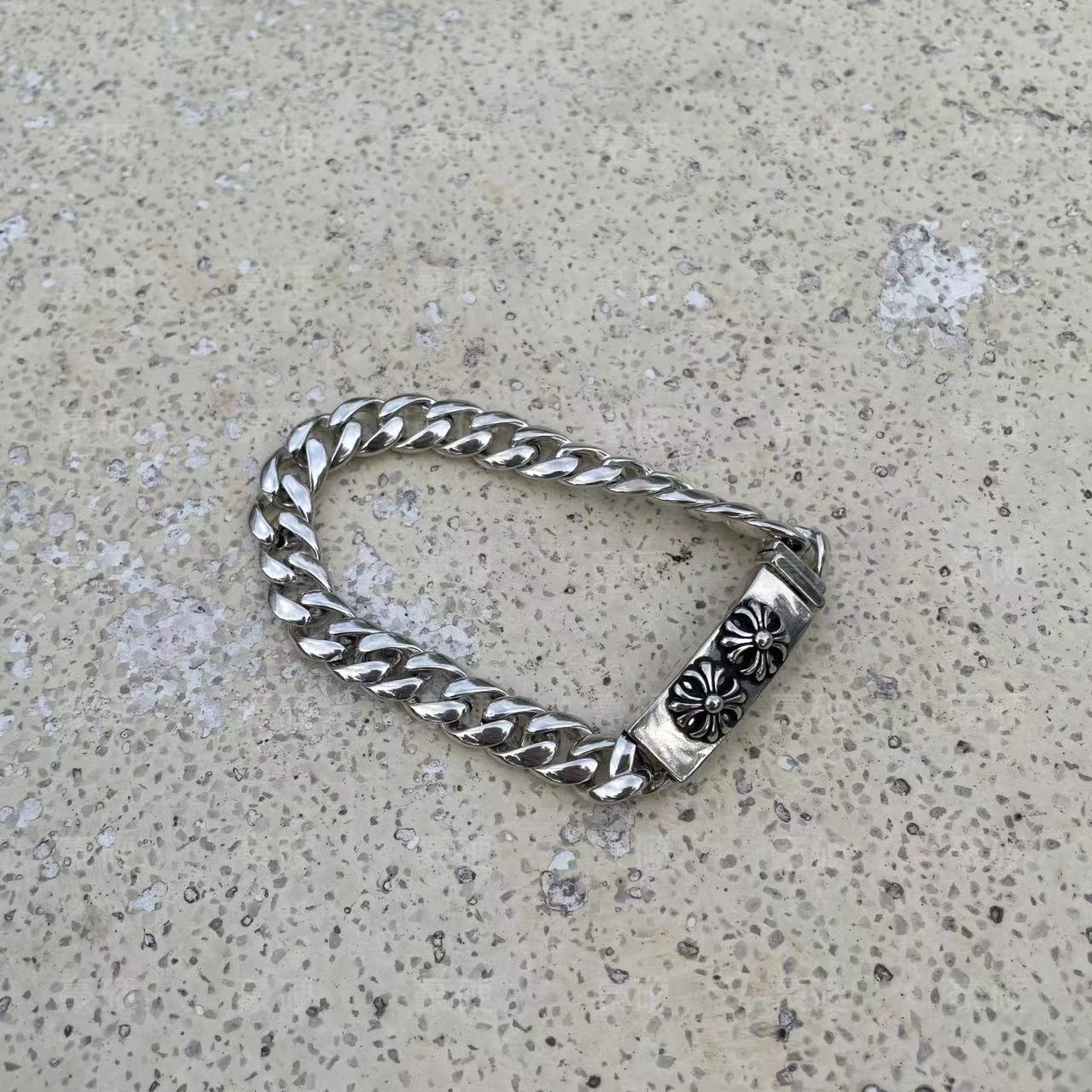 Chrome Design Thai-Silver Chain Bracelet