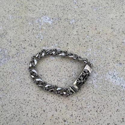 Chrome Design Thai-Silver Chain Bracelet