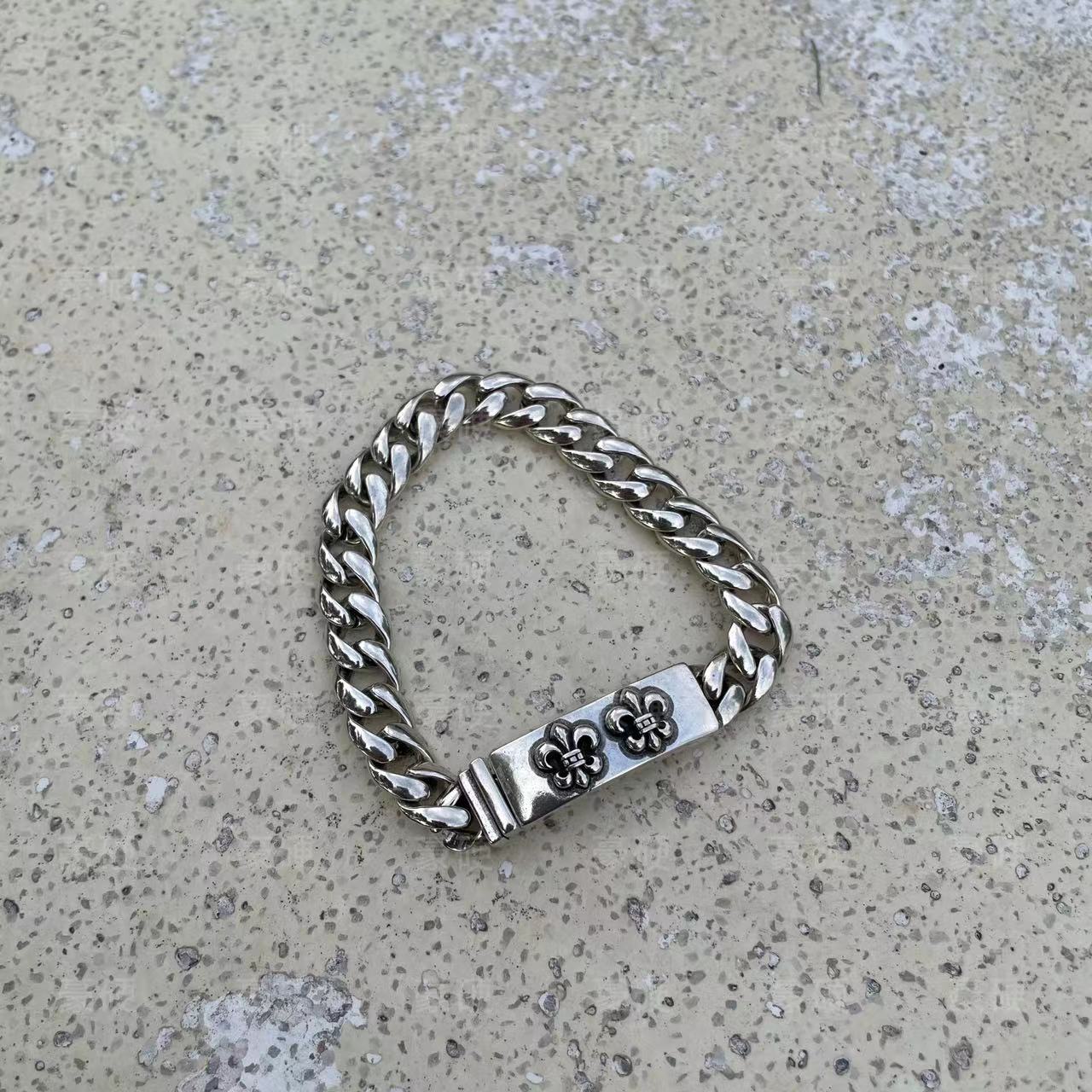 Chrome Design Thai-Silver Chain Bracelet