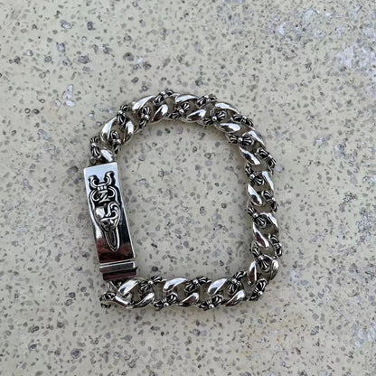 Chrome Design Thai-Silver Chain Bracelet