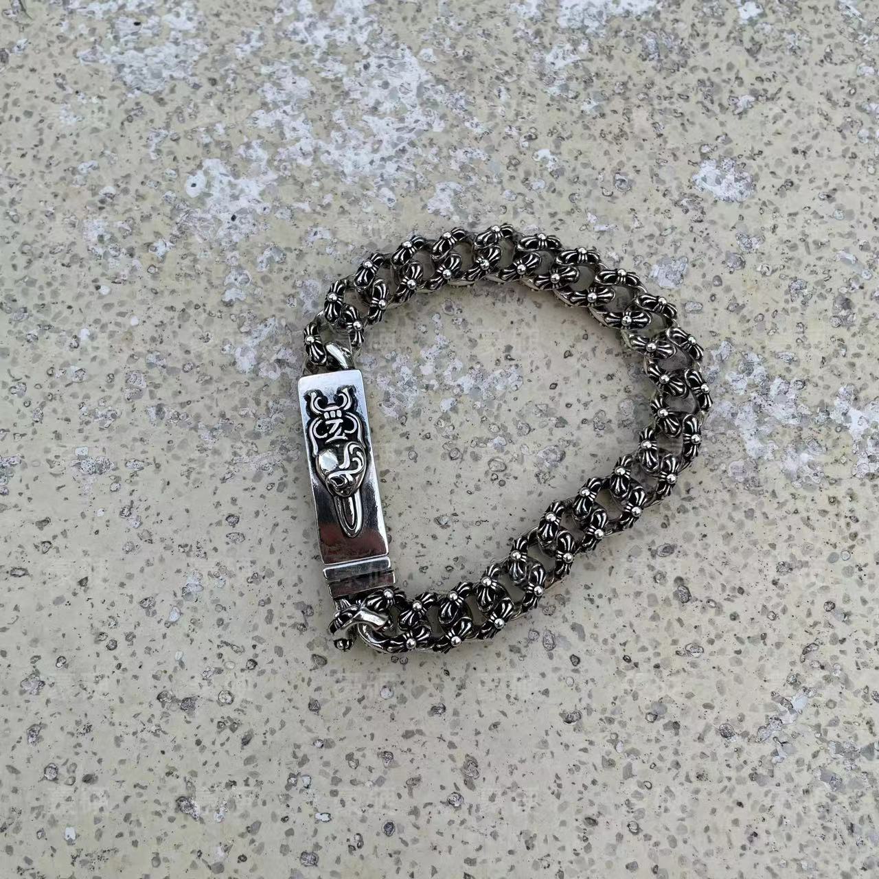 Chrome Design Thai-Silver Chain Bracelet