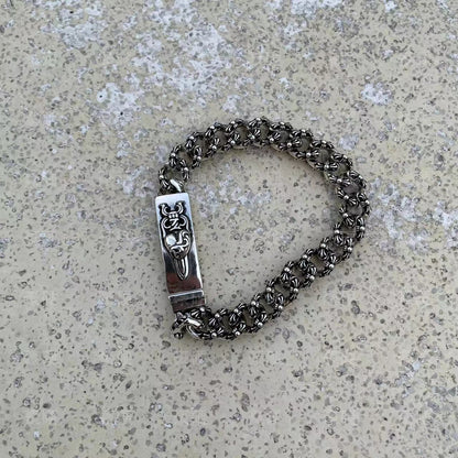 Chrome Design Thai-Silver Chain Bracelet