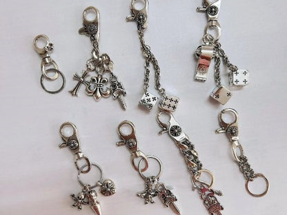 Chrome Jewelry Dice Keychain,Chrome style Design,Chrome Hearts Key Accessory