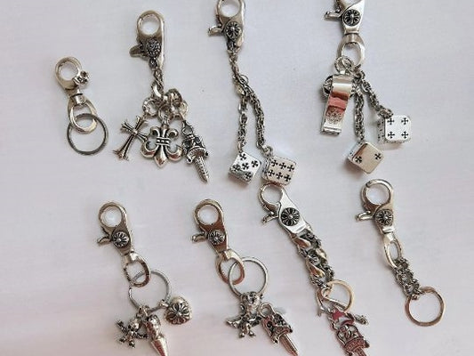 Chrome Jewelry Dice Keychain Collection