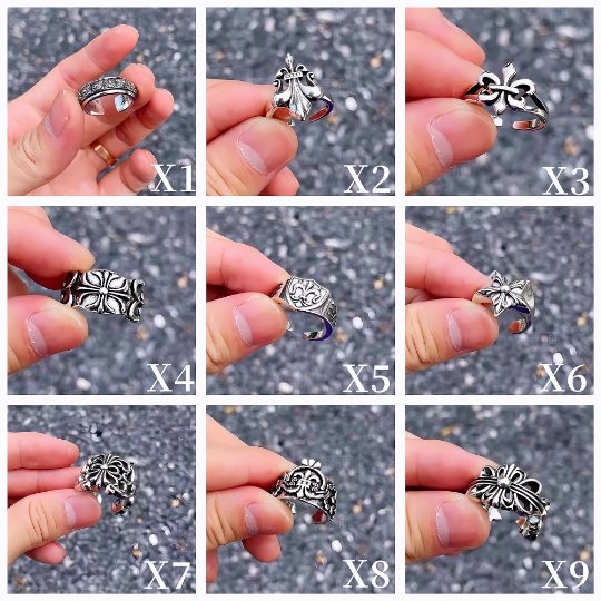 Chrome Jewelry,Punk Ring, Adjustable Ring Collection