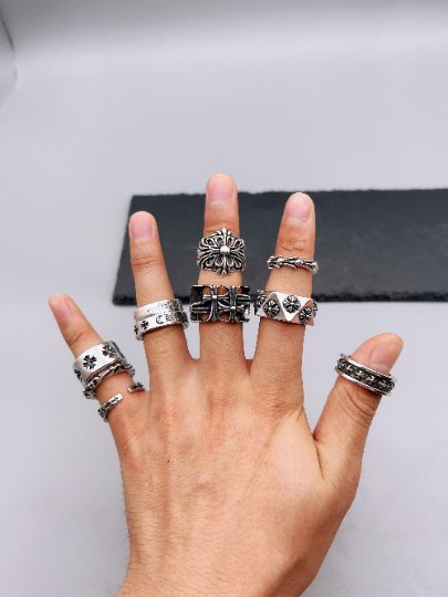 Chrome Jewelry,Punk Ring, Adjustable Ring Collection