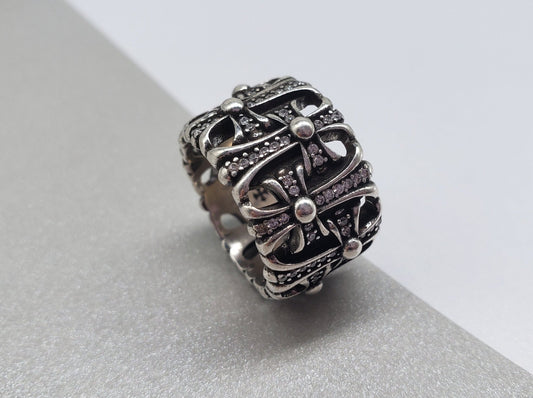 Chrome Design Punk Hip Hop Chunky Retro Ring