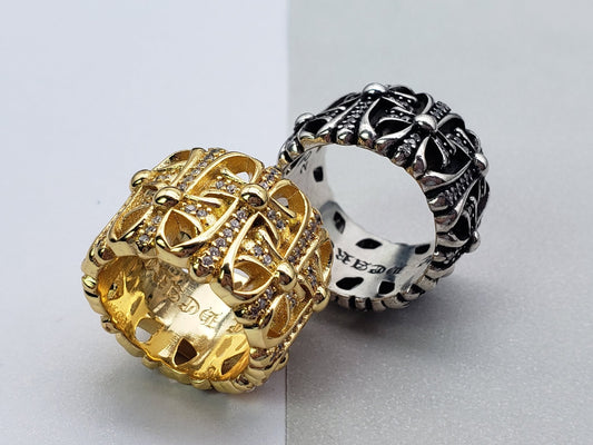 Chrome Style Golden/Silver Rings, Couple Rings