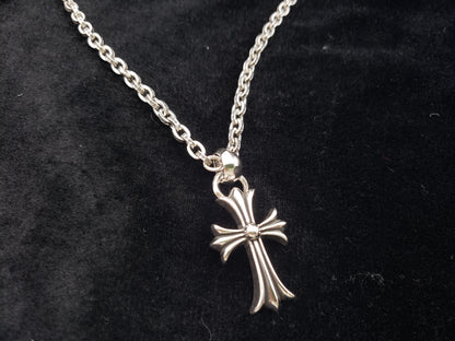 Chrome Jewels Classic Style Cross Flower Necklace