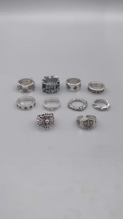 Chrome Jewelry,Punk Ring, Adjustable Ring Collection